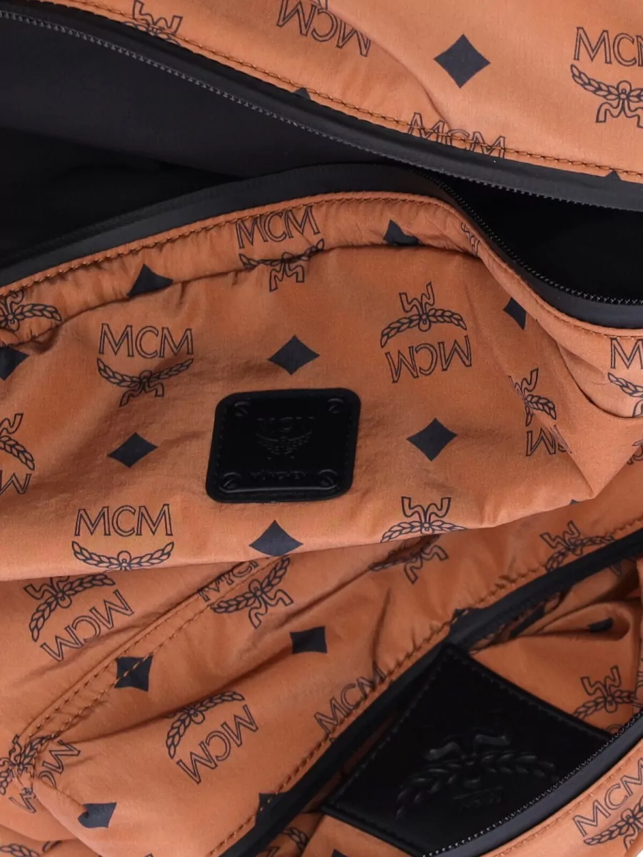 Mcm Backpack Adjustable Straps Front Zip Pocket Handle