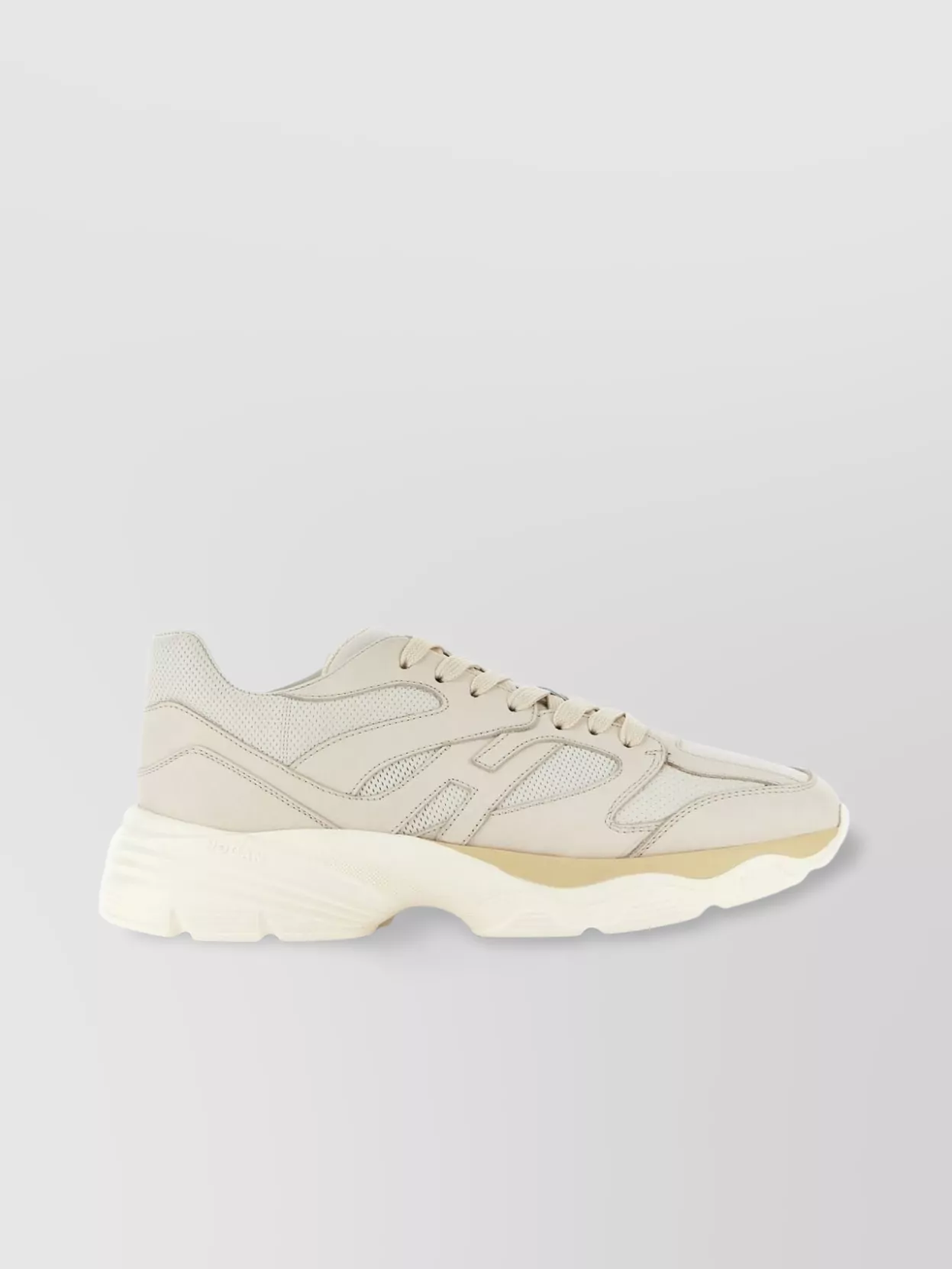 Hogan Chunky Sole Round Toe Mesh Panels Sneakers
