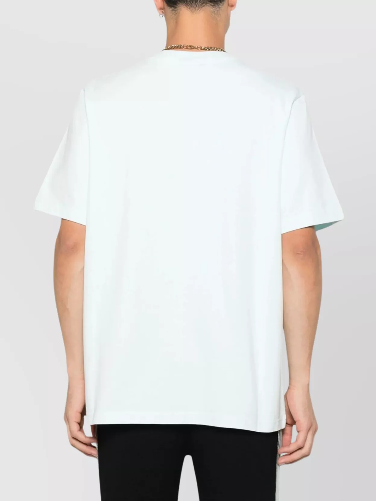 Casablanca Short-sleeved T-shirt In Light Blue Cotton With Graphic Print In Green