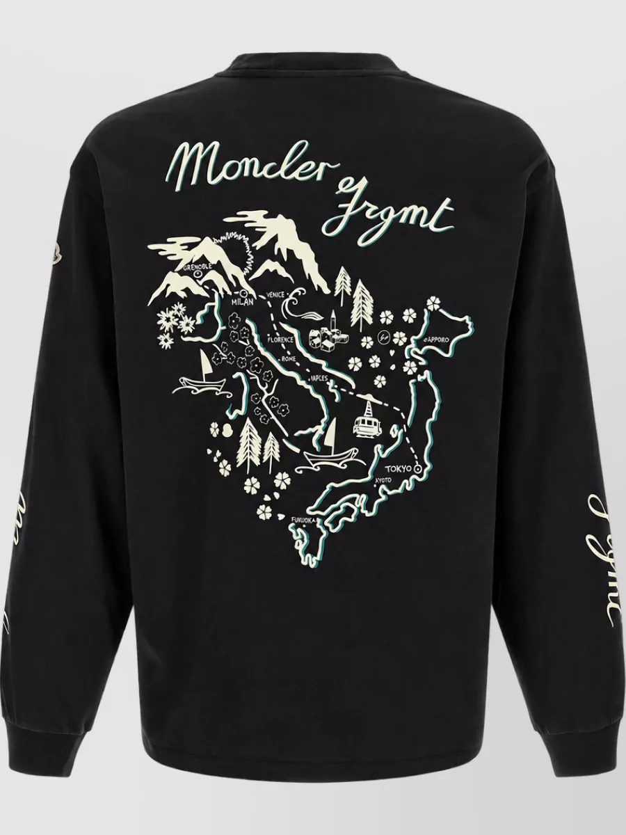 Moncler Genius Cotton Printed Long Sleeve T Shirt