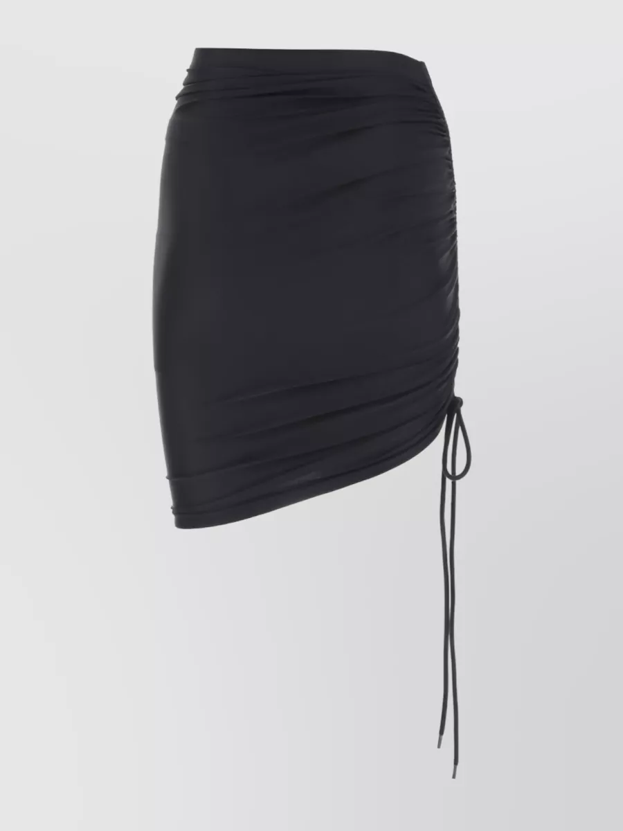 Shop Balenciaga Gathered Stretch Mini Skirt In Black