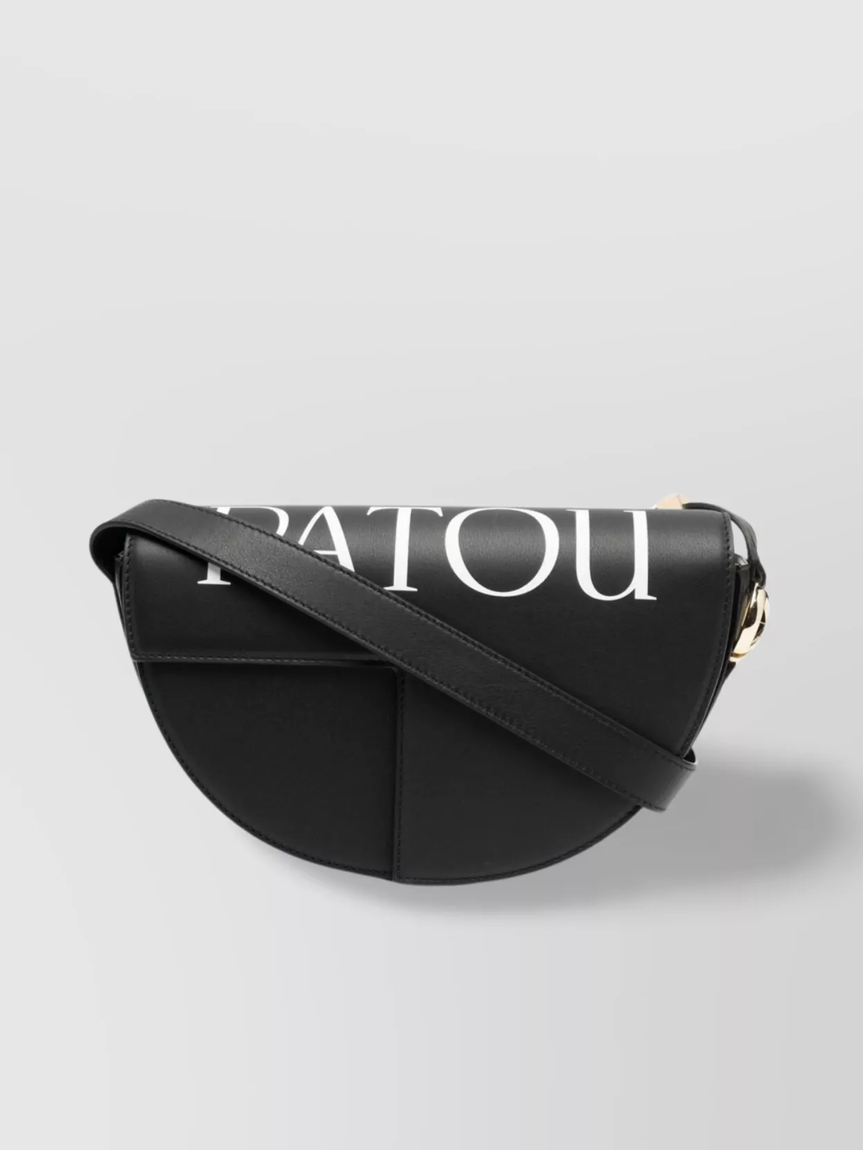 Shop Patou Leather Logo Print Shoulder Bag