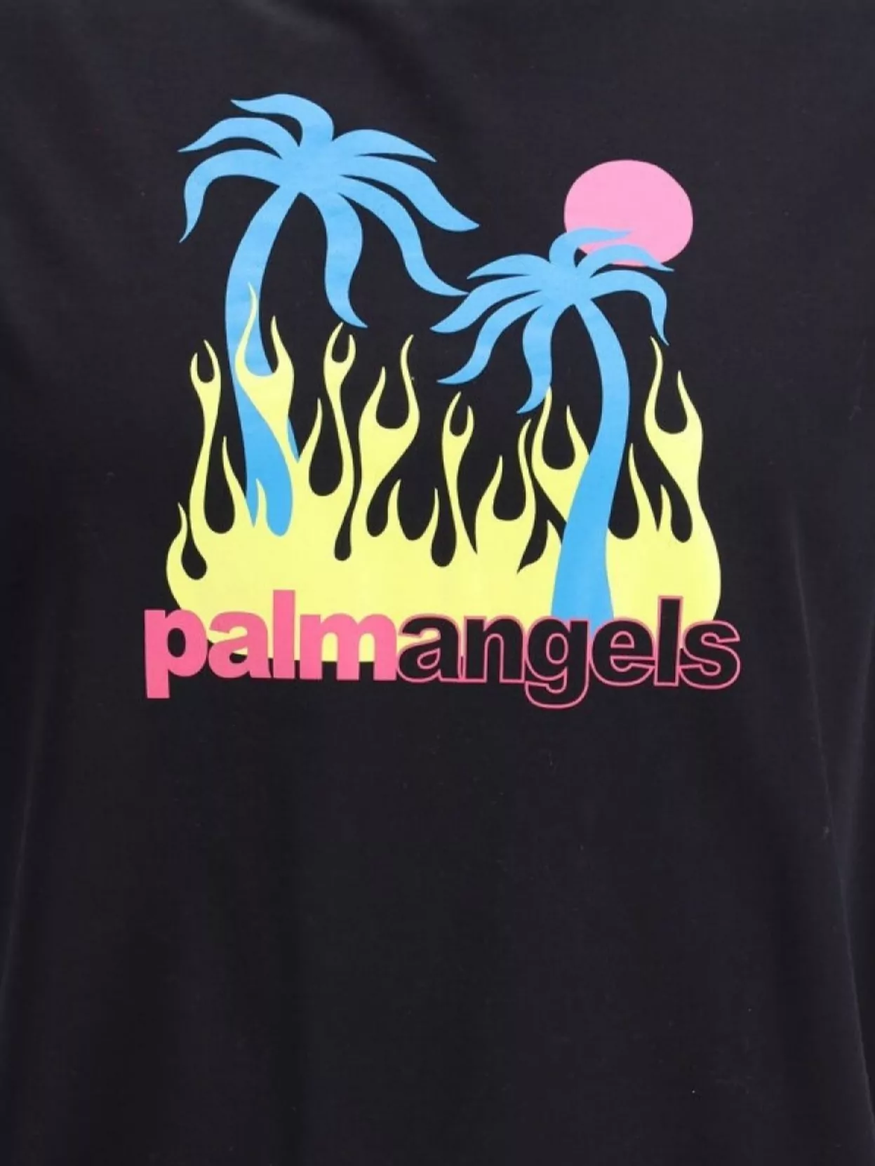 PALM ANGELS OASIS FIRE GRAPHIC PRINT CREW NECK T-SHIRT