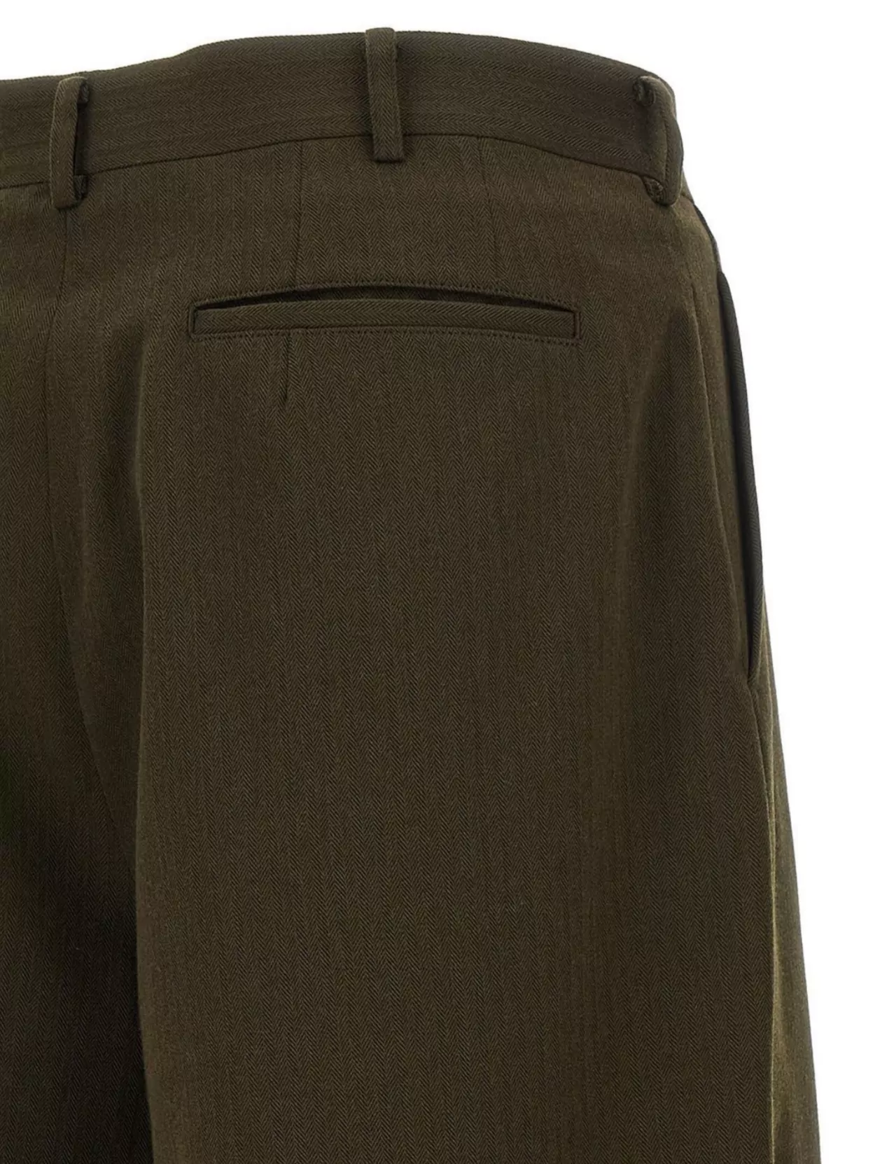 Comme Des Garçons Wool Trousers With Pleats And Side Pockets In Green