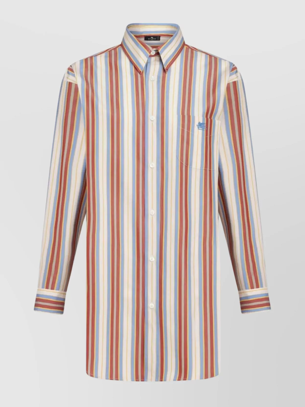 Shop Etro Point Collar Striped Shirt