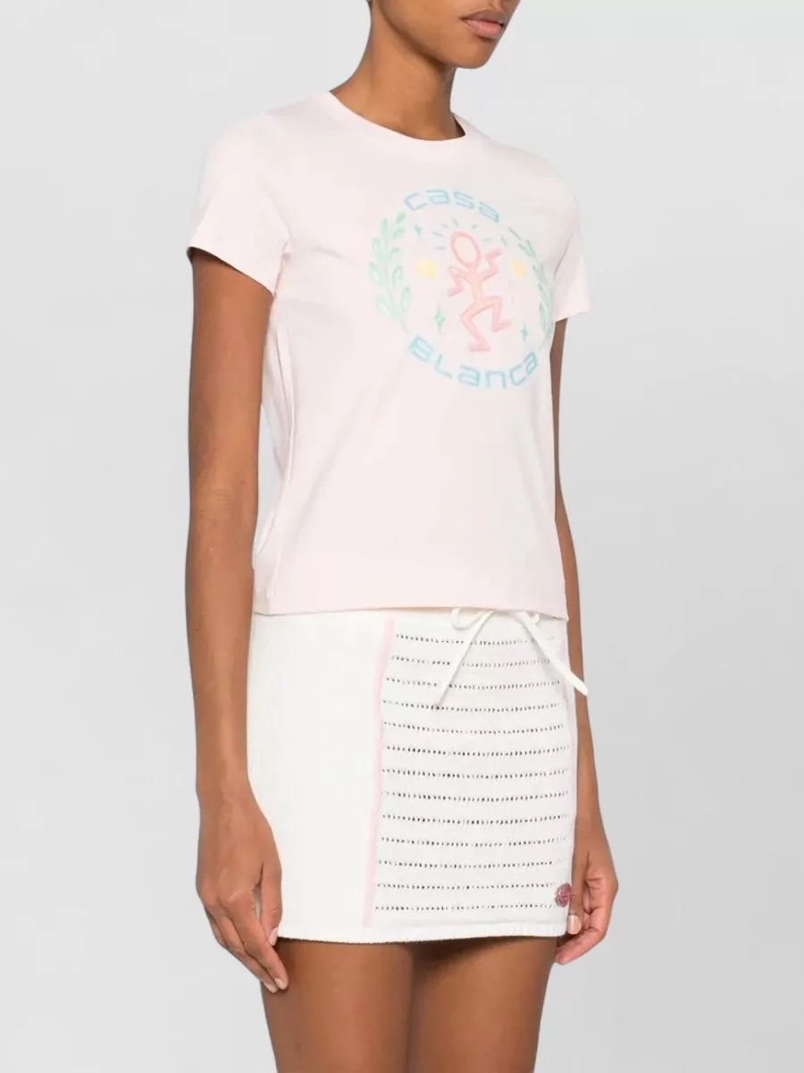 Casablanca Organic Cotton Fitted Short-Sleeve Printed T-Shirt
