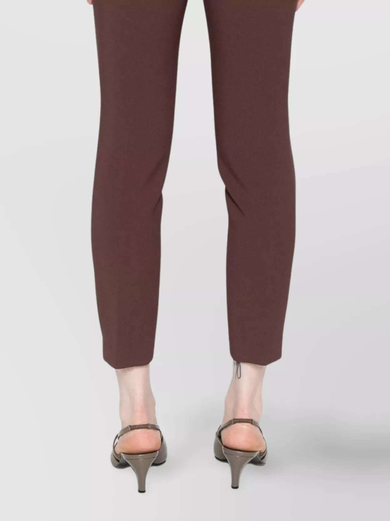 Elisabetta Franchi Cropped Trousers With Belt Loops And Buttoned Pockets In Burgundy