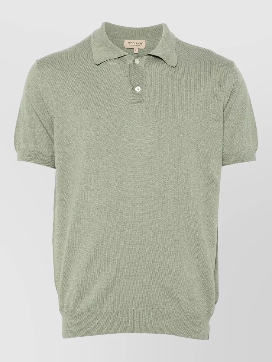 Woolrich ribbed knit short-sleeve polo shirt
