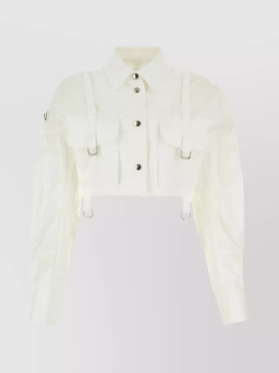 Shop Off-white Poplin Shirt With Back And Front Straps In Pastel