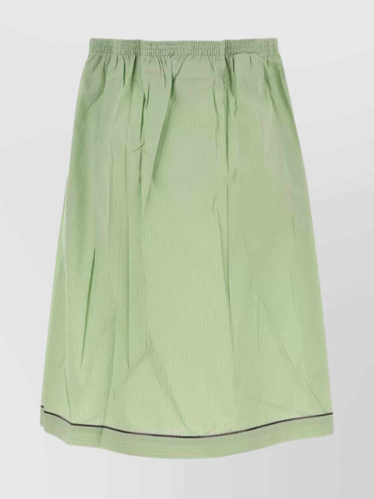 Prada Cotton Skirt With Button Accents And Pleated Design In Green