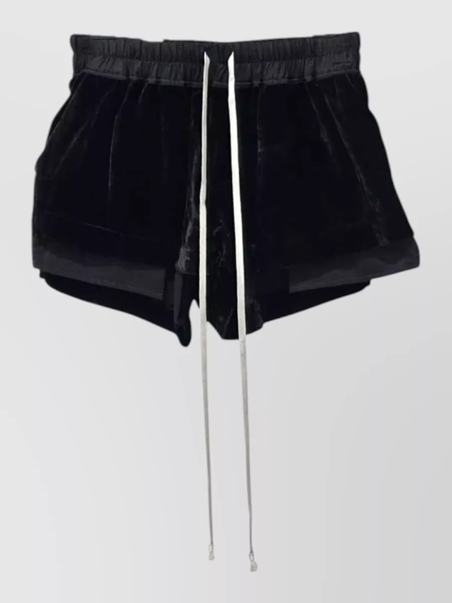 Rick Owens Boxer Shorts High Rise Pleated Velvet