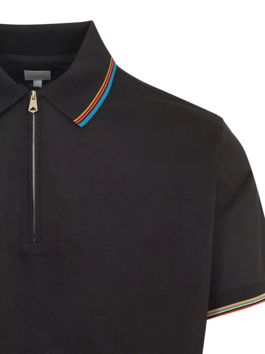 Paul Smith Mens Polo Shirt Stripe Trim Detail