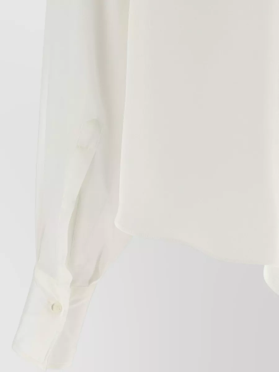Brunello Cucinelli Silk Long-Sleeve Asymmetric Blouse