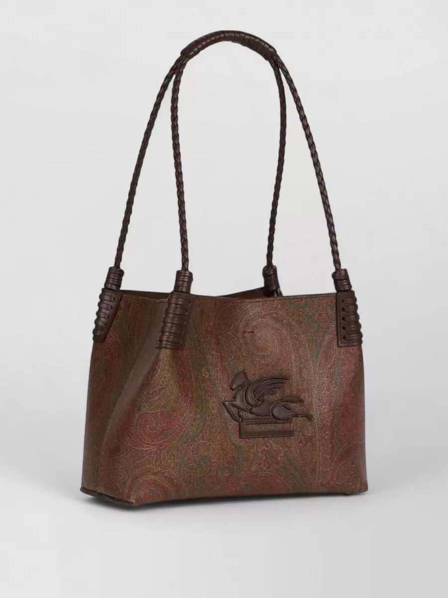 Etro Arnica Small Leather Paisley-Print Shoulder Bag