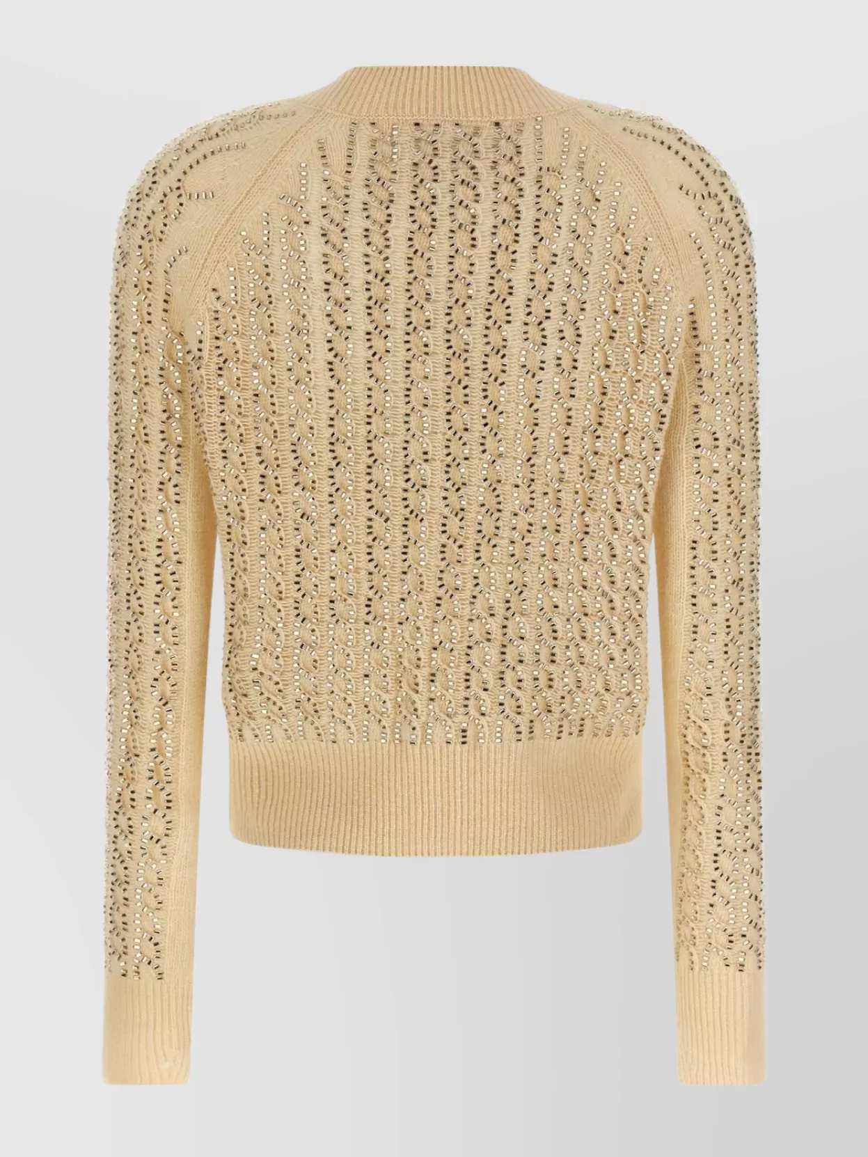 Ermanno Scervino Baguette Studded Sweater Sweaters And Cardigans Beige In Brown