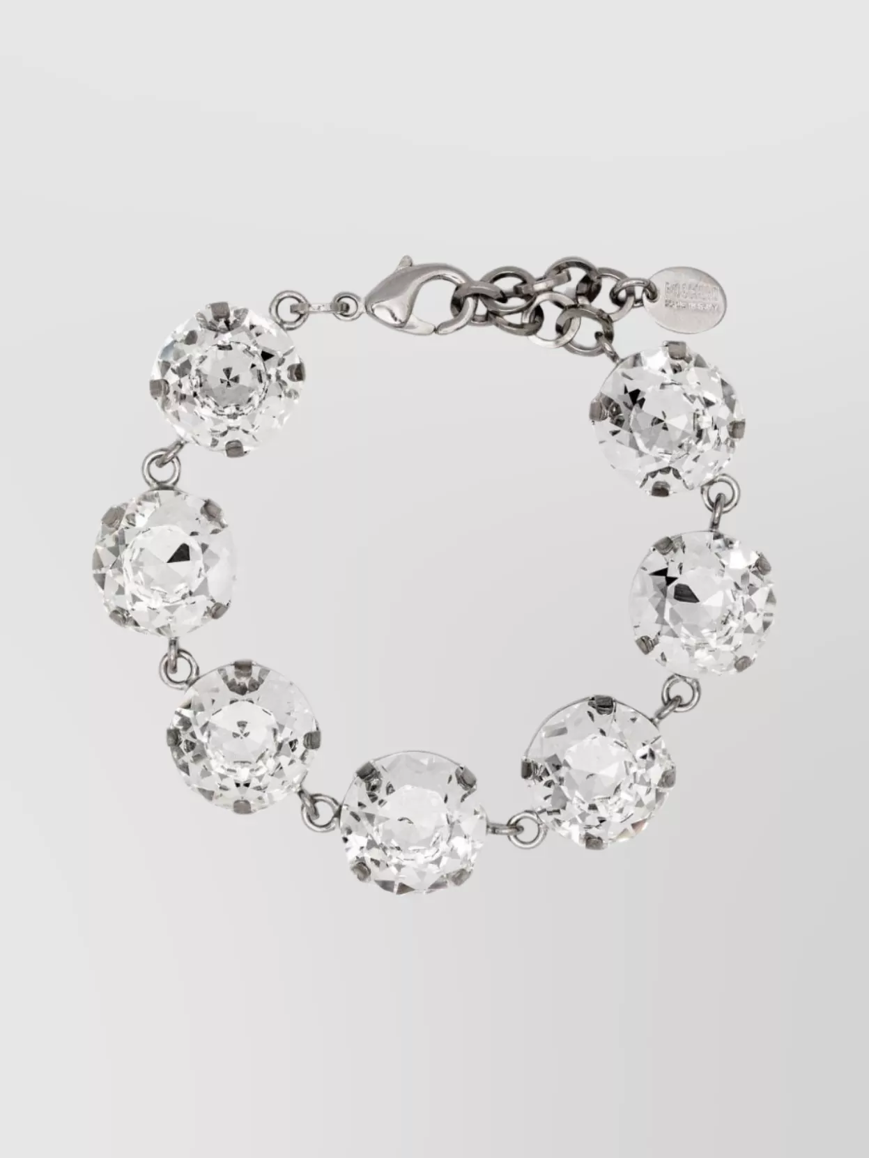 Shop Moschino Adjustable Crystal Chain Bracelet