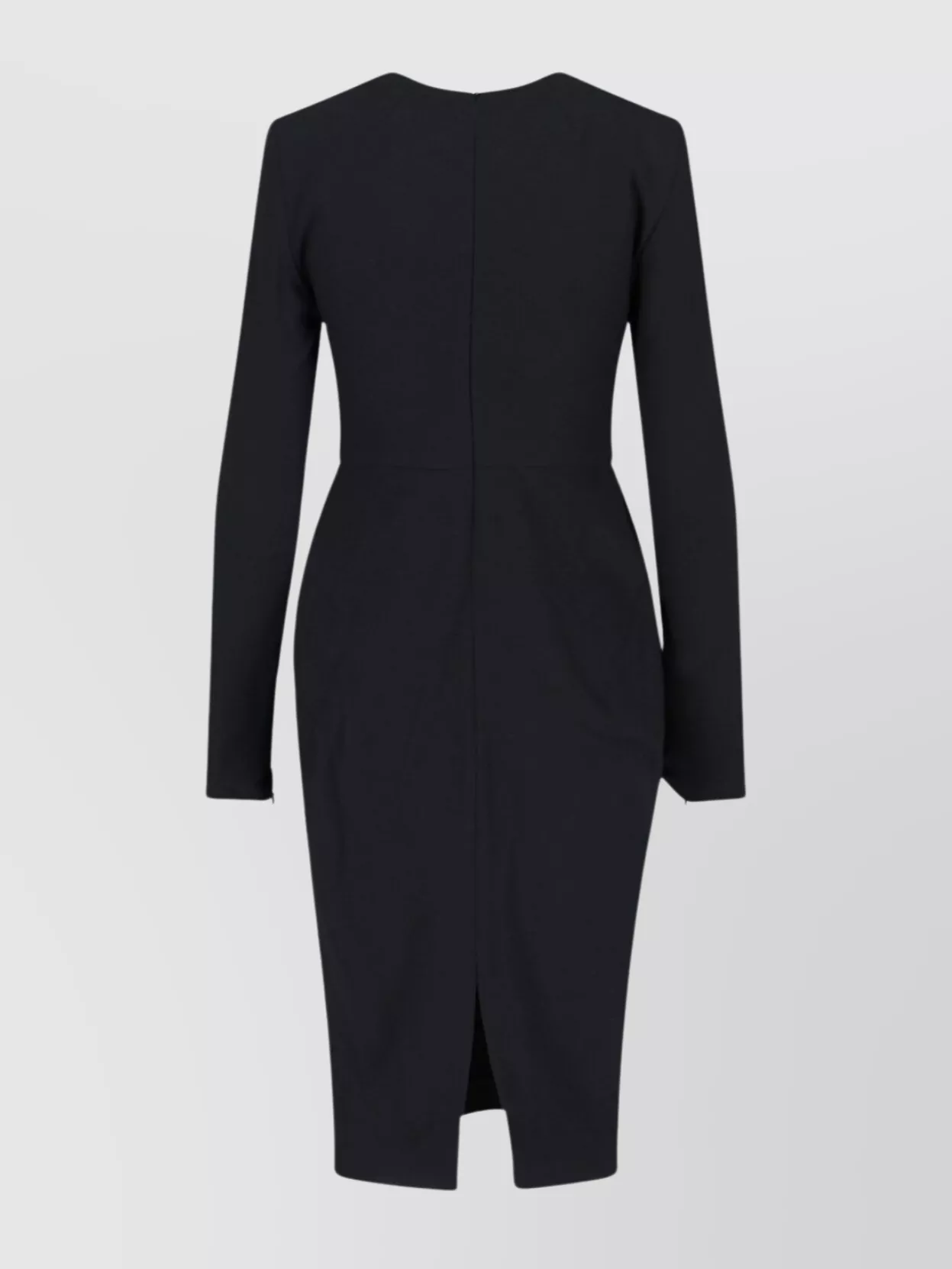 victoria beckham long sleeve dress Victoria Beckham Long Sleeve Draped Jersey Midi Dress