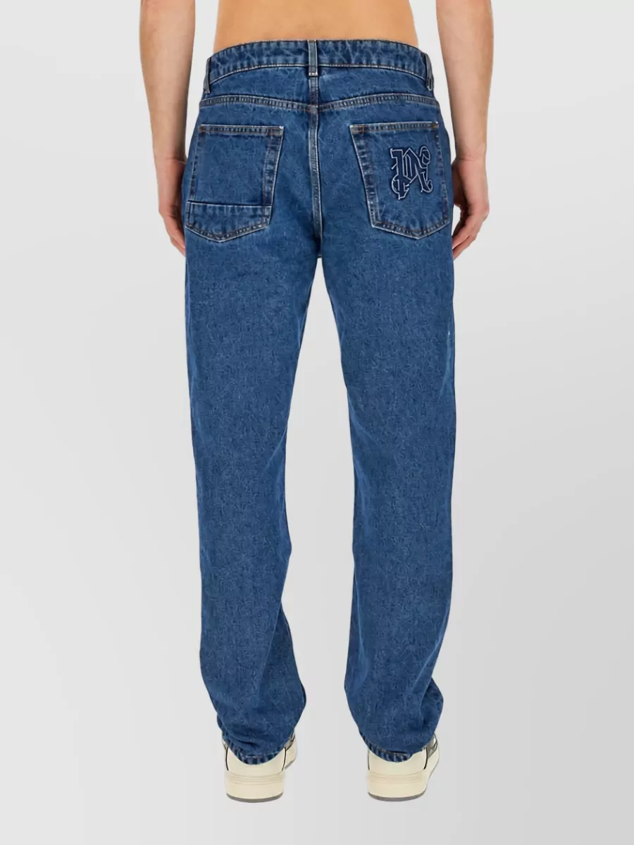 Palm Angels Straight Leg Denim Jeans