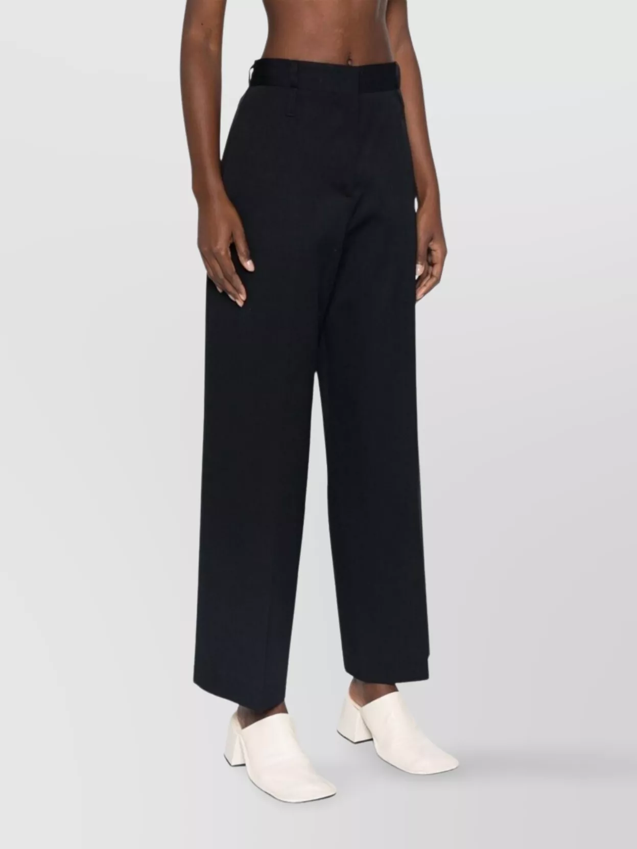 Studio Nicholson Trousers With High Waist And Front Pleats In Blue