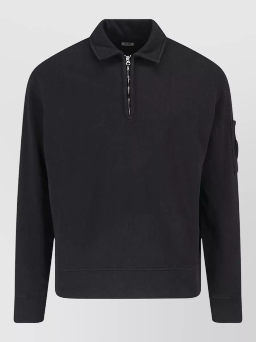 C.P. Company Cotton zip polo sweatshirt