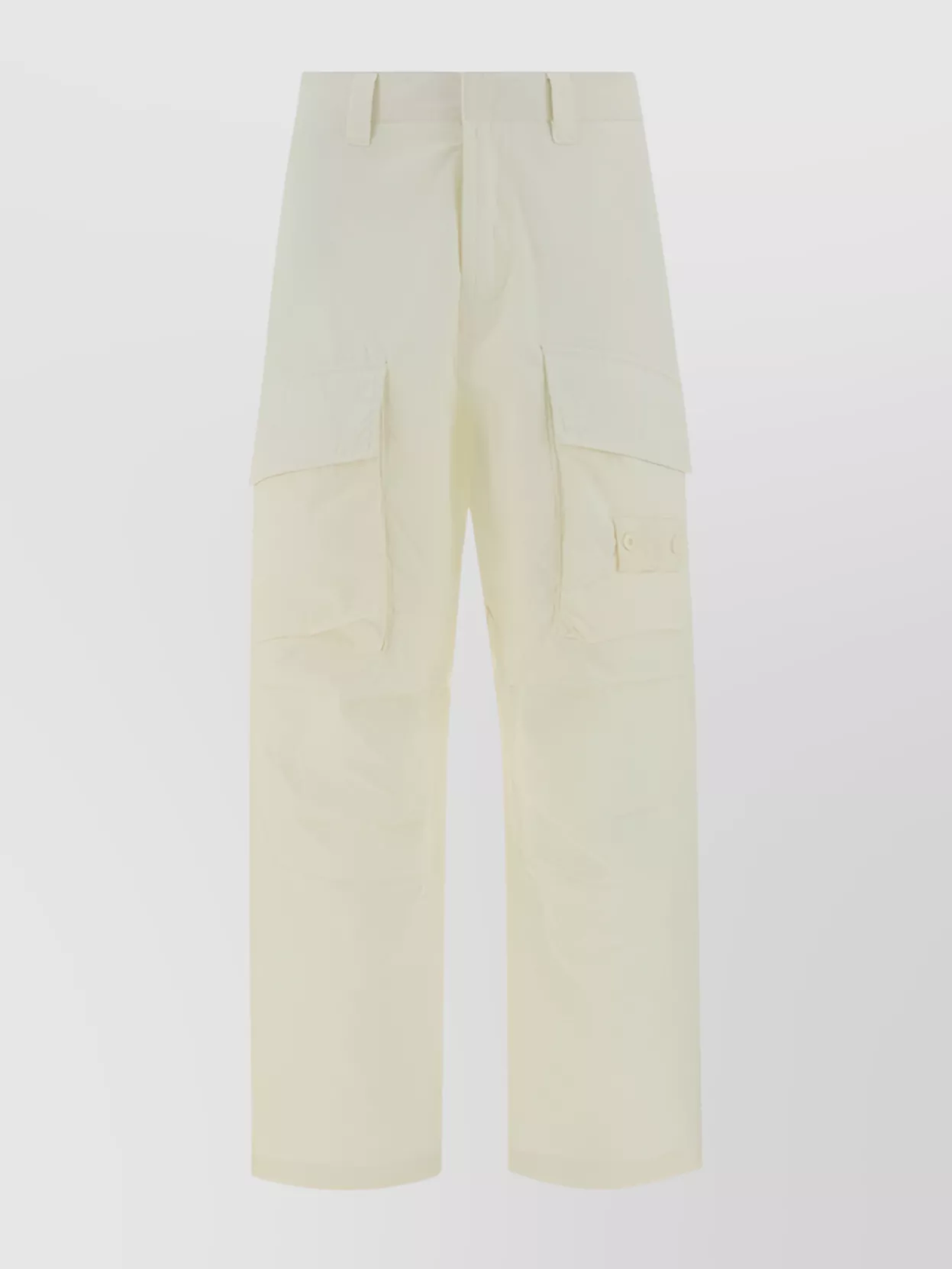 Stone Island Cargo Pocket Wide-leg Trousers In White