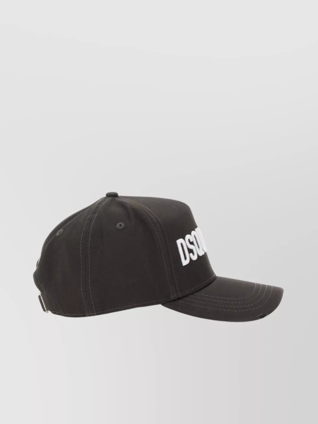 Dsquared2 Black Fabric-covered Cap With Adjustable Strap And Embroidered Logo