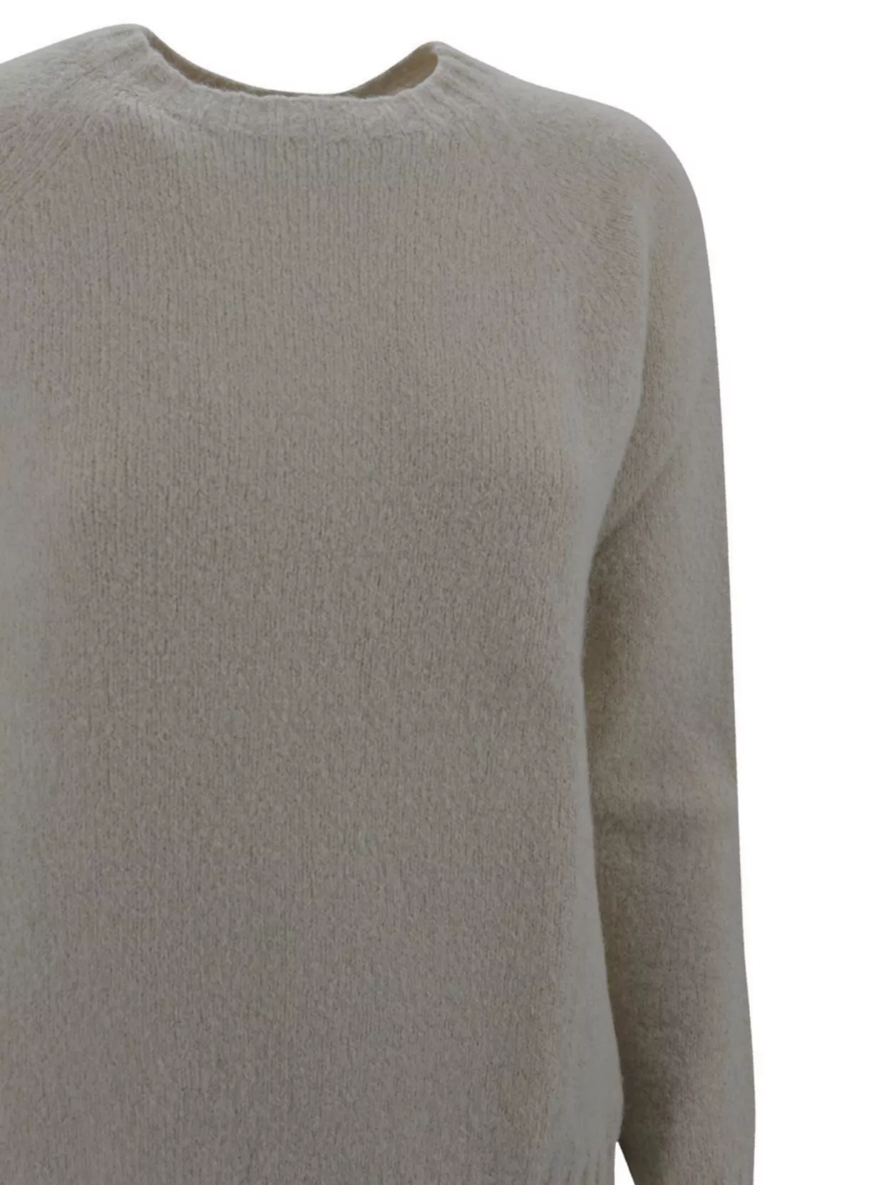 Weekend Max Mara Timeless Crew Neck Knitwear With Ribbed Details In Gray