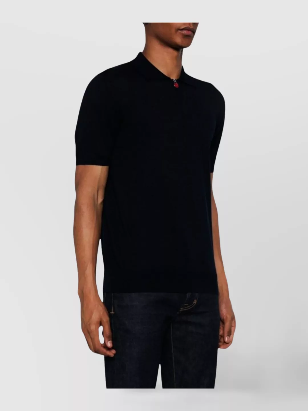 Kiton Polo Collared Shirt Zip Detail