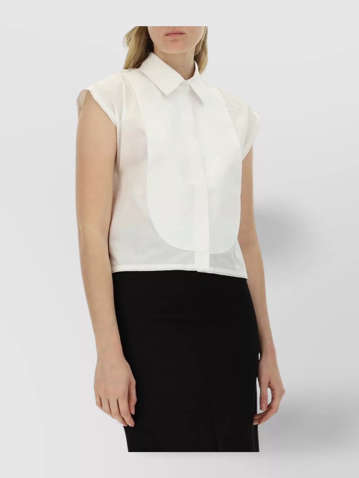 Victoria Beckham Short Sleeve Cotton Blouse