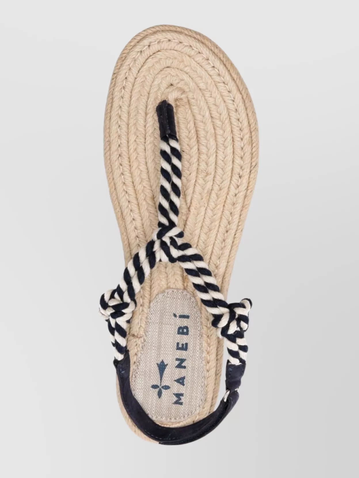 Manebi Woven Strap Flat Sole Open Toe Sandals In Black