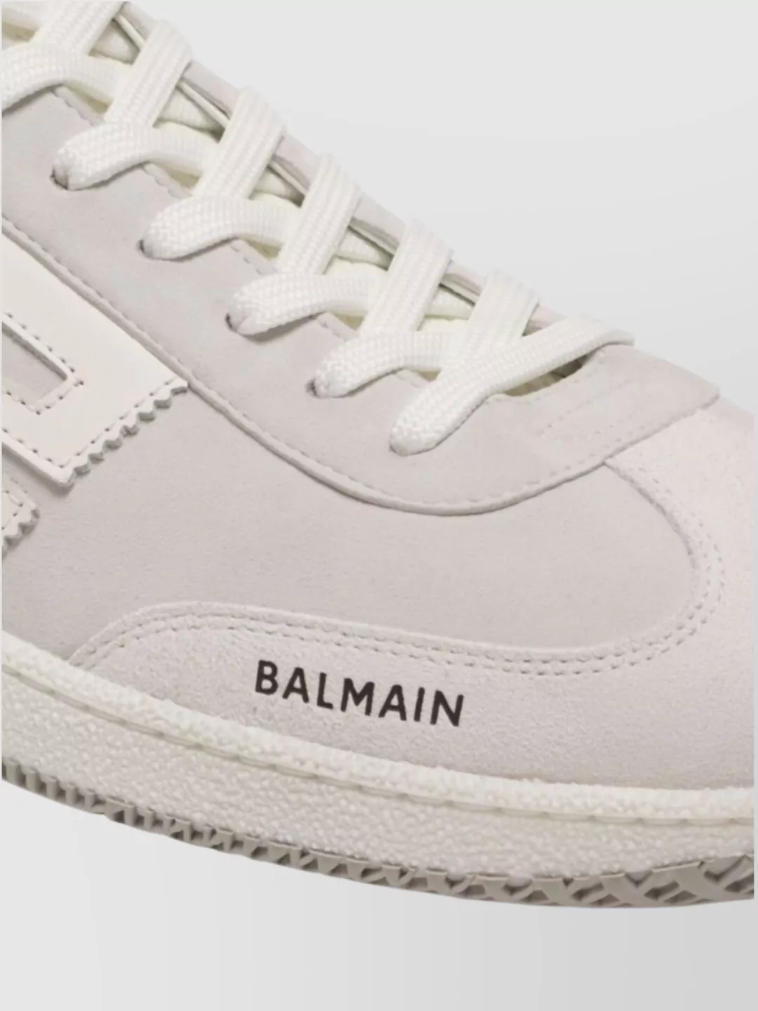 Balmain Swan Suede And Leather Sneakers