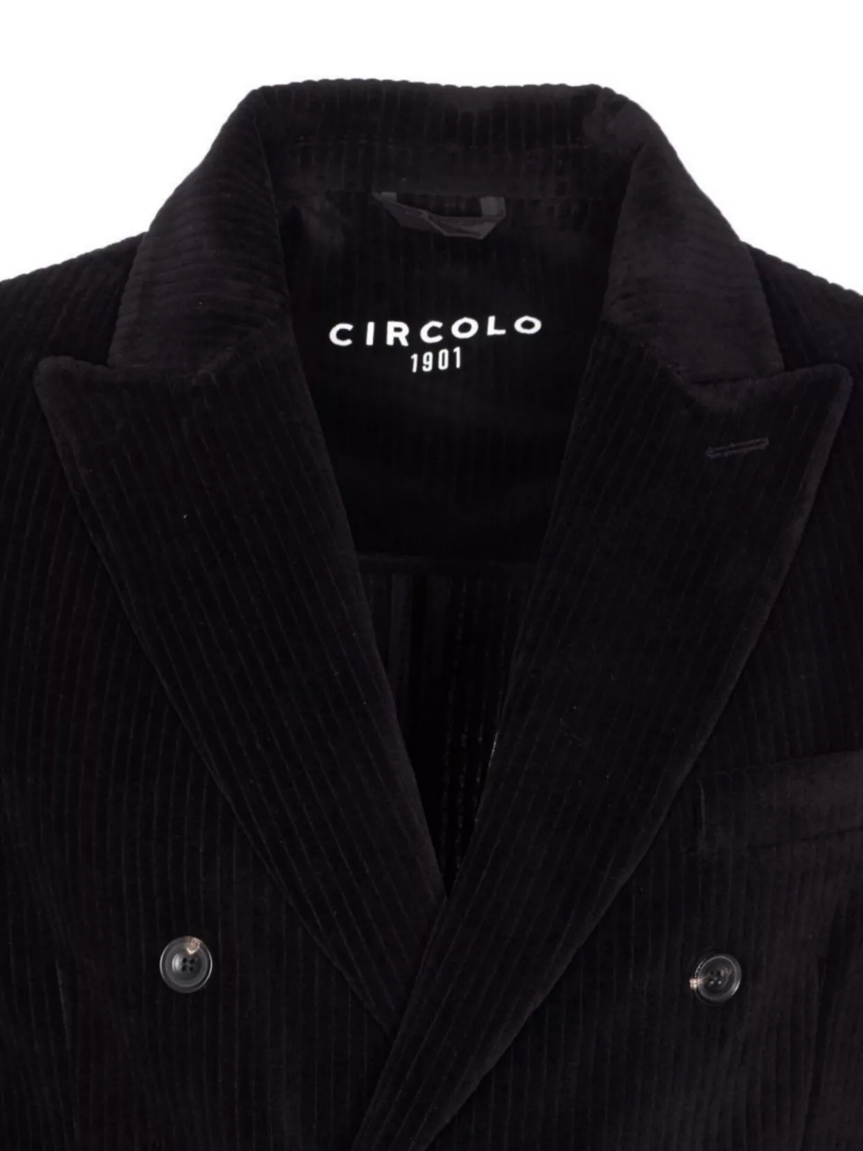 Circolo 1901 Double-breasted Suede Jacket Front Pockets In Blue