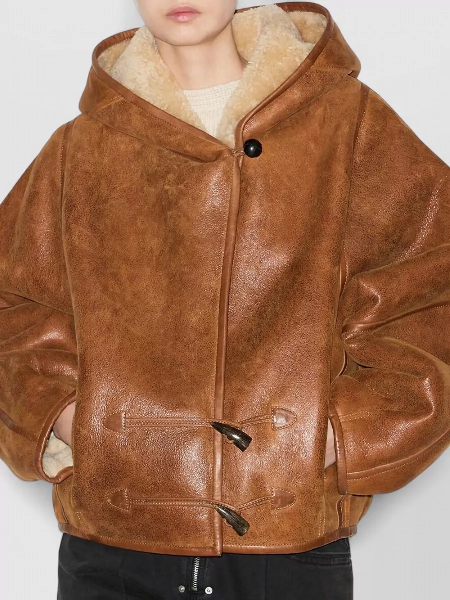 Isabel Marant Shearling Hooded Cropped Jacket