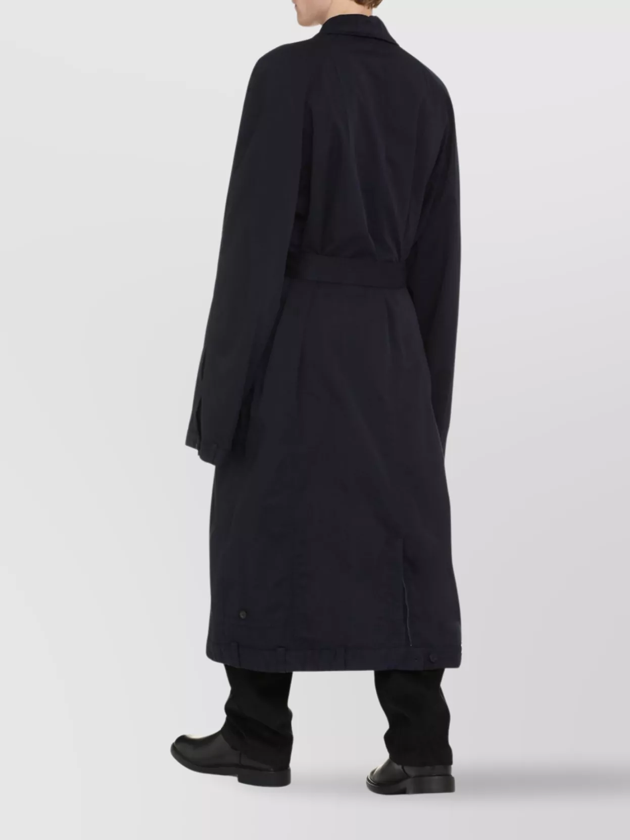 Balenciaga Deconstructed Cotton Coat Belted Waist