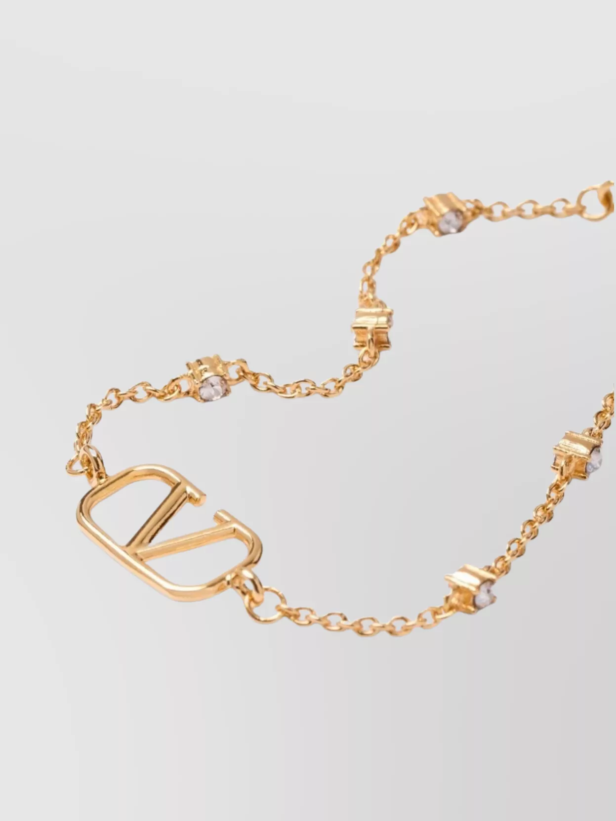 Valentino Metal Chain Link Bracelet With Swarovski® Crystals
