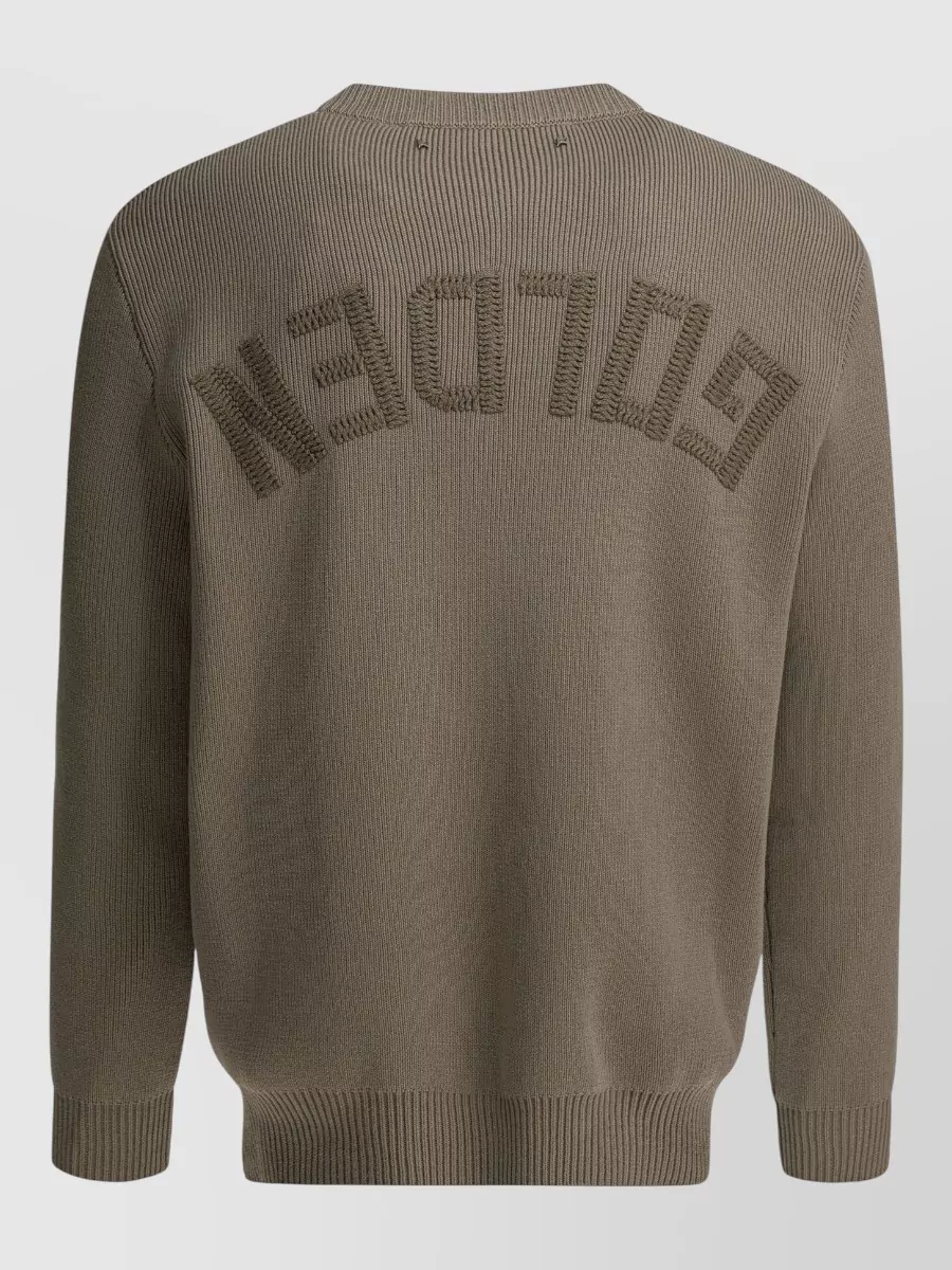 Golden Goose Crew Neck Knitwear Embroidered Detail Ribbed Texture