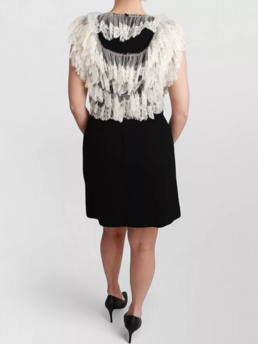 Dolce&Gabbana Sleeveless Lace-Trim Mini Dress