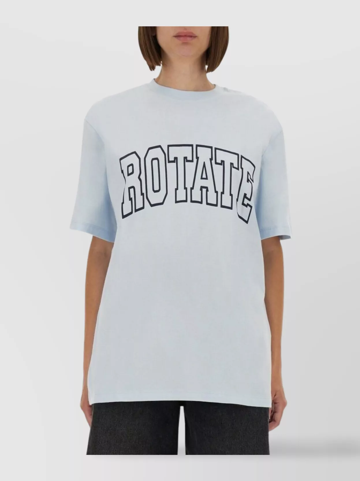 Rotate Birger Christensen Crew Neck Graphic Print Relaxed Fit Top