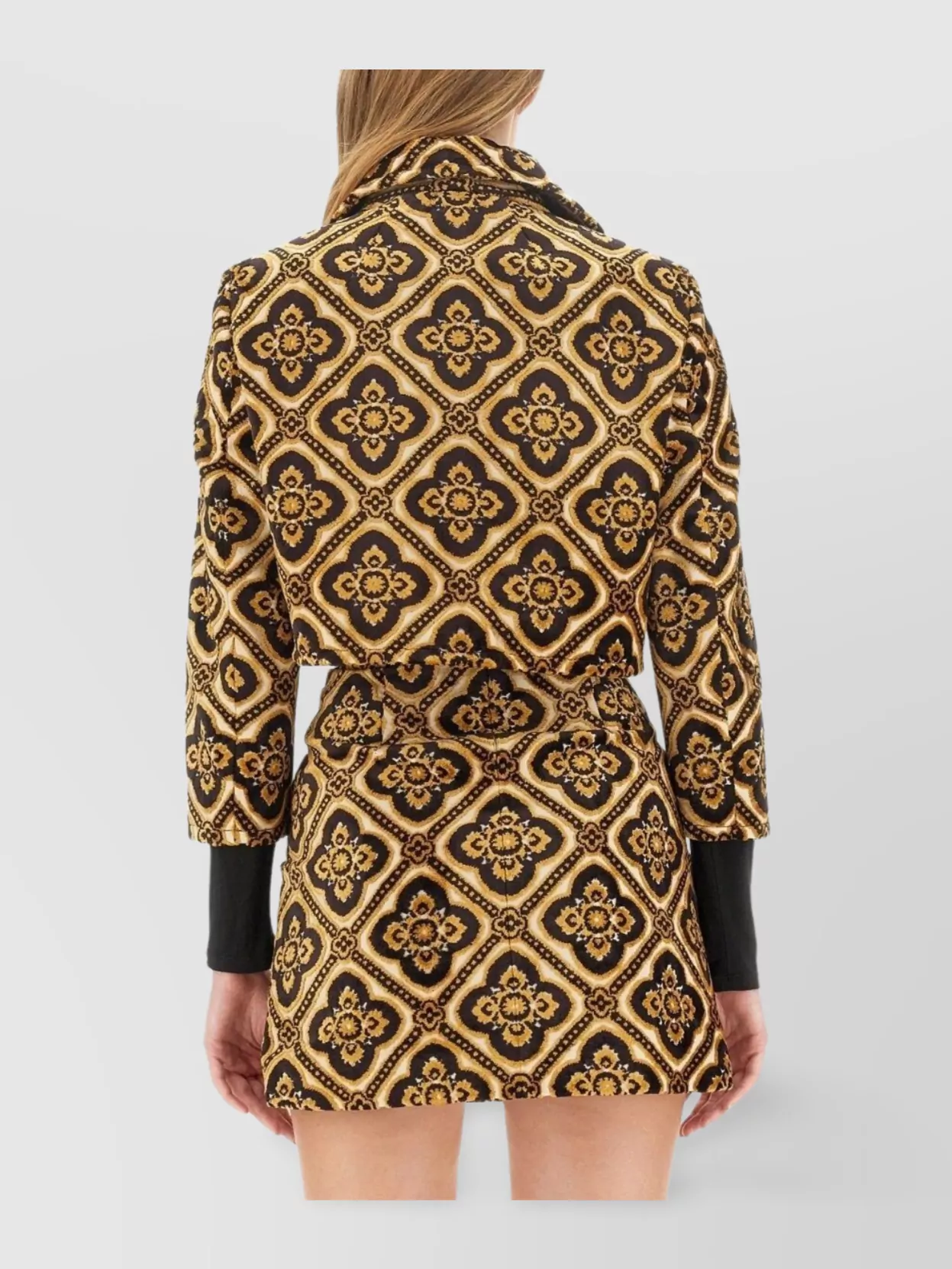 Shop Etro Cropped Jacket Structured Belted Waist
