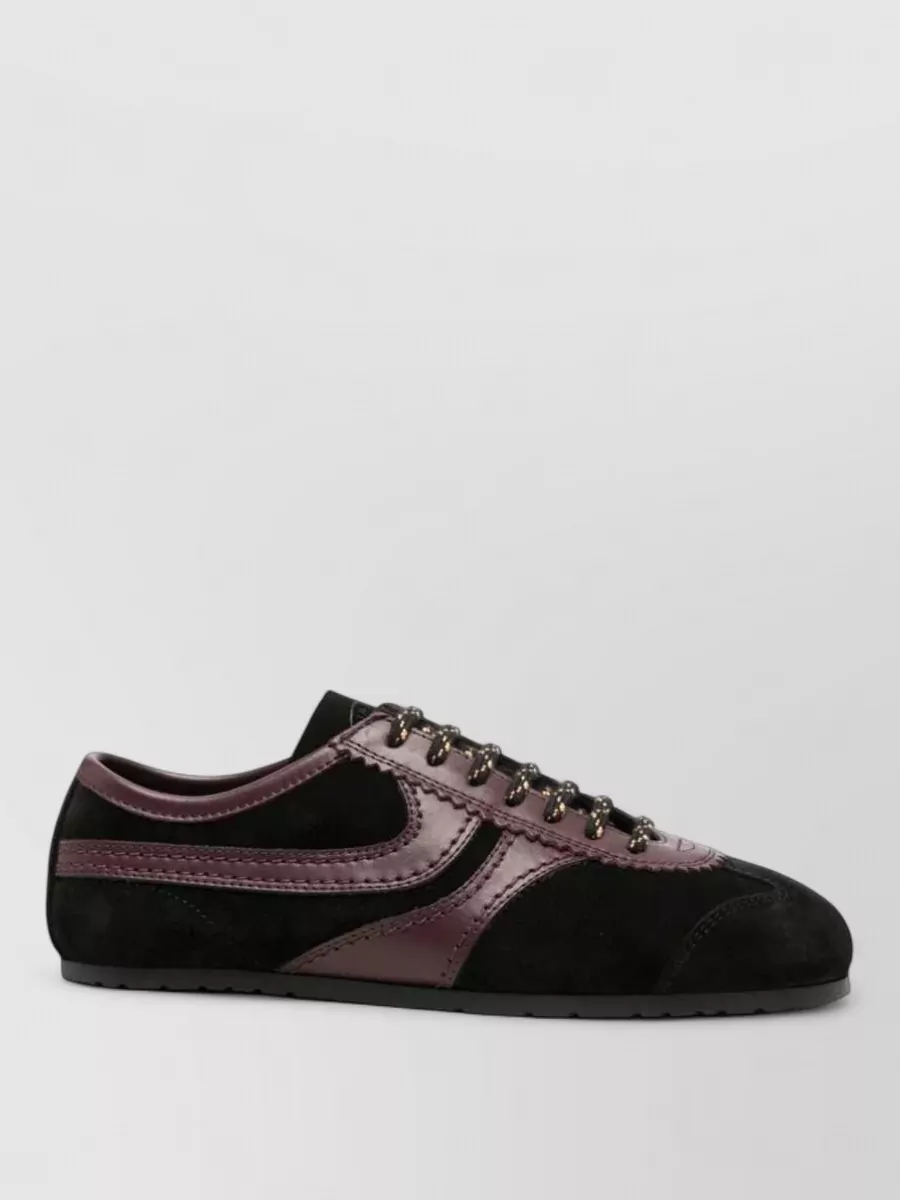 Dries Van Noten Leather Paneled Low-Top Sneakers
