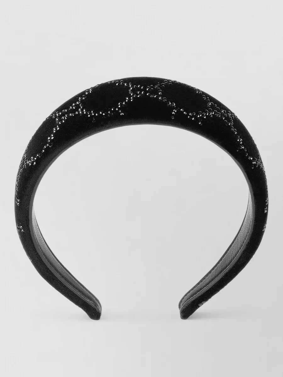 Gucci crystal-embellished velvet headband