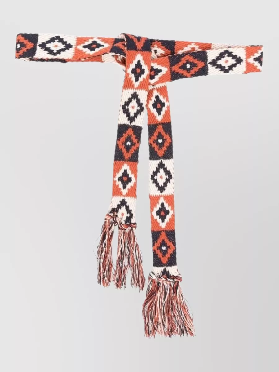 Pierre louise mascia printed silk tassel belt