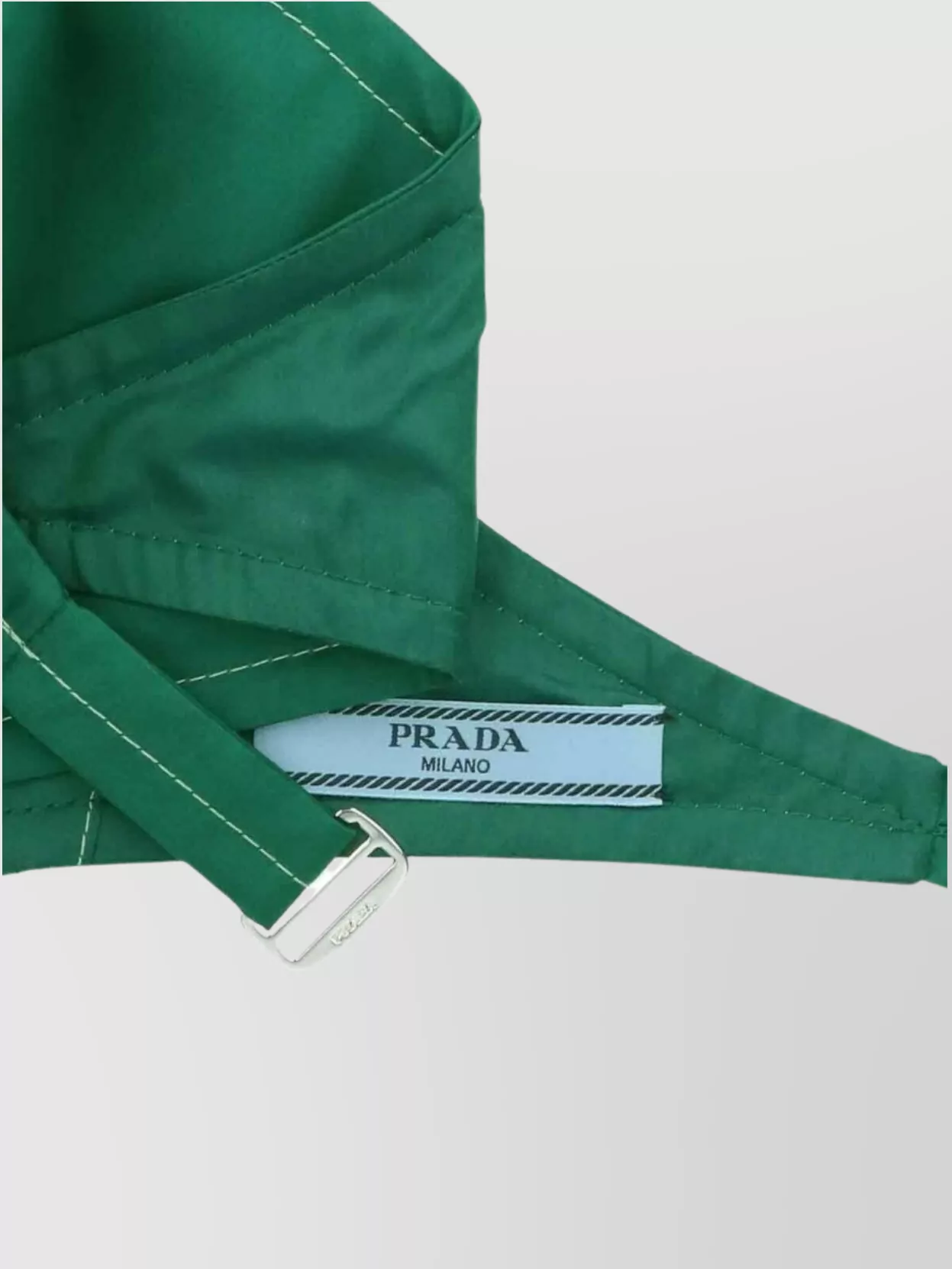 Prada Sleeveless Twist Front Top In Green