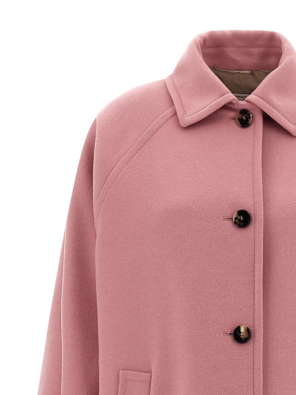 Alberto Biani Wool Coat With Notched Collar And Raglan Sleeves