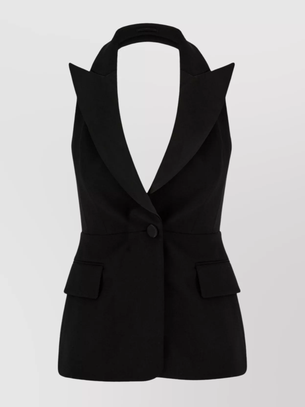 Max Mara Wool Vest With Halterneck And Backless Design