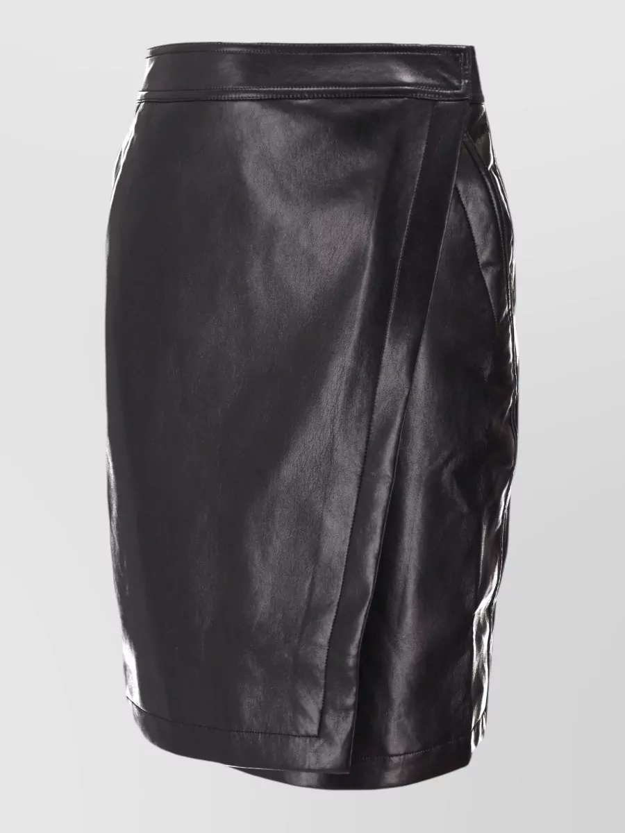 Anine Bing recycled leather wrap skirt