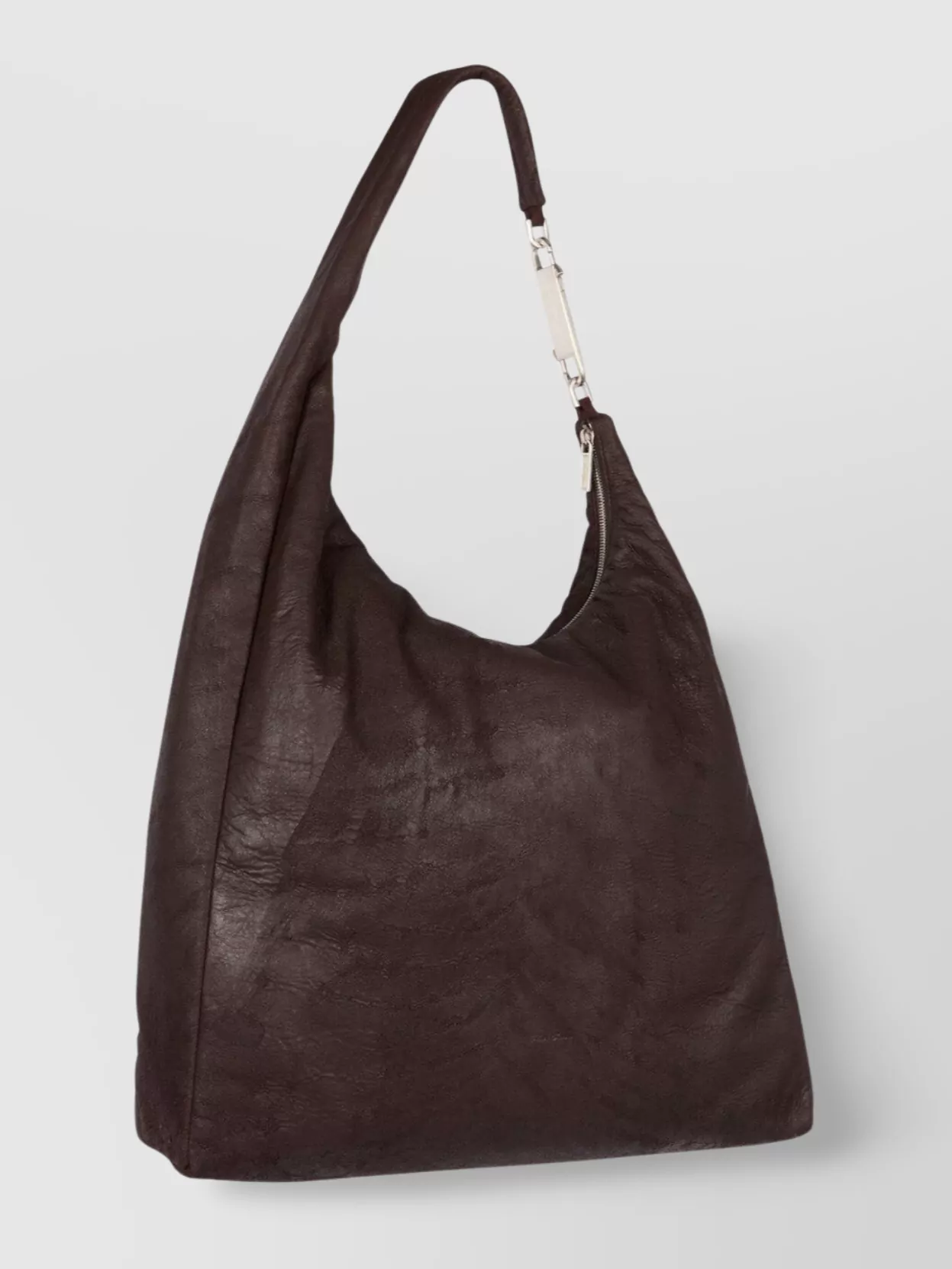 Rick Owens Gemini Bag Black Leather Shoulder Bag In Brown
