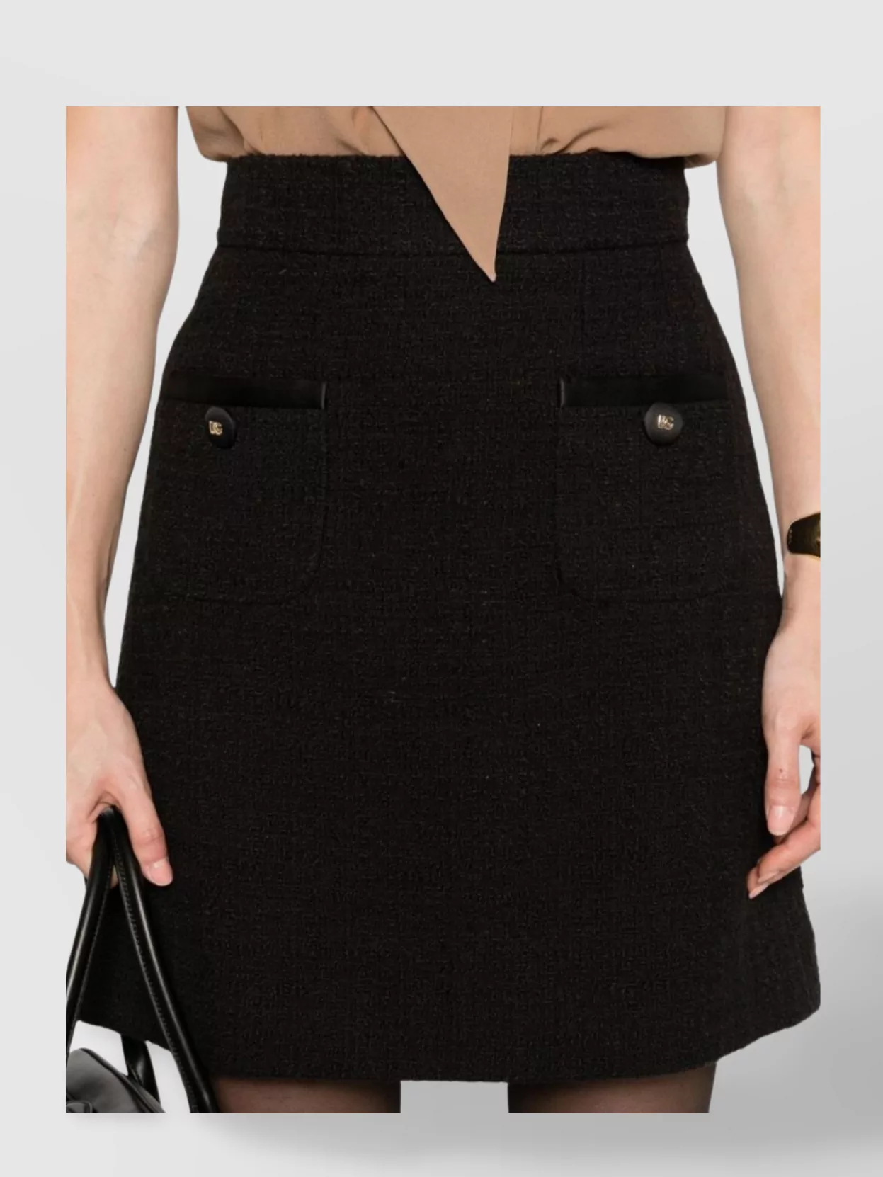 Dolce&Gabbana Cotton Skirt With Button Embellishment And Patch Pockets
