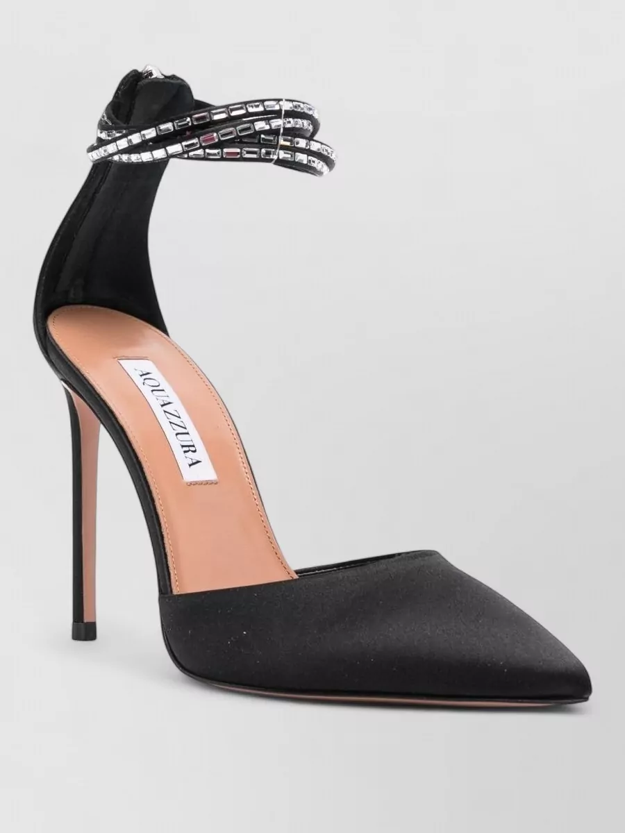 Aquazzura embellished satin ankle strap pumps