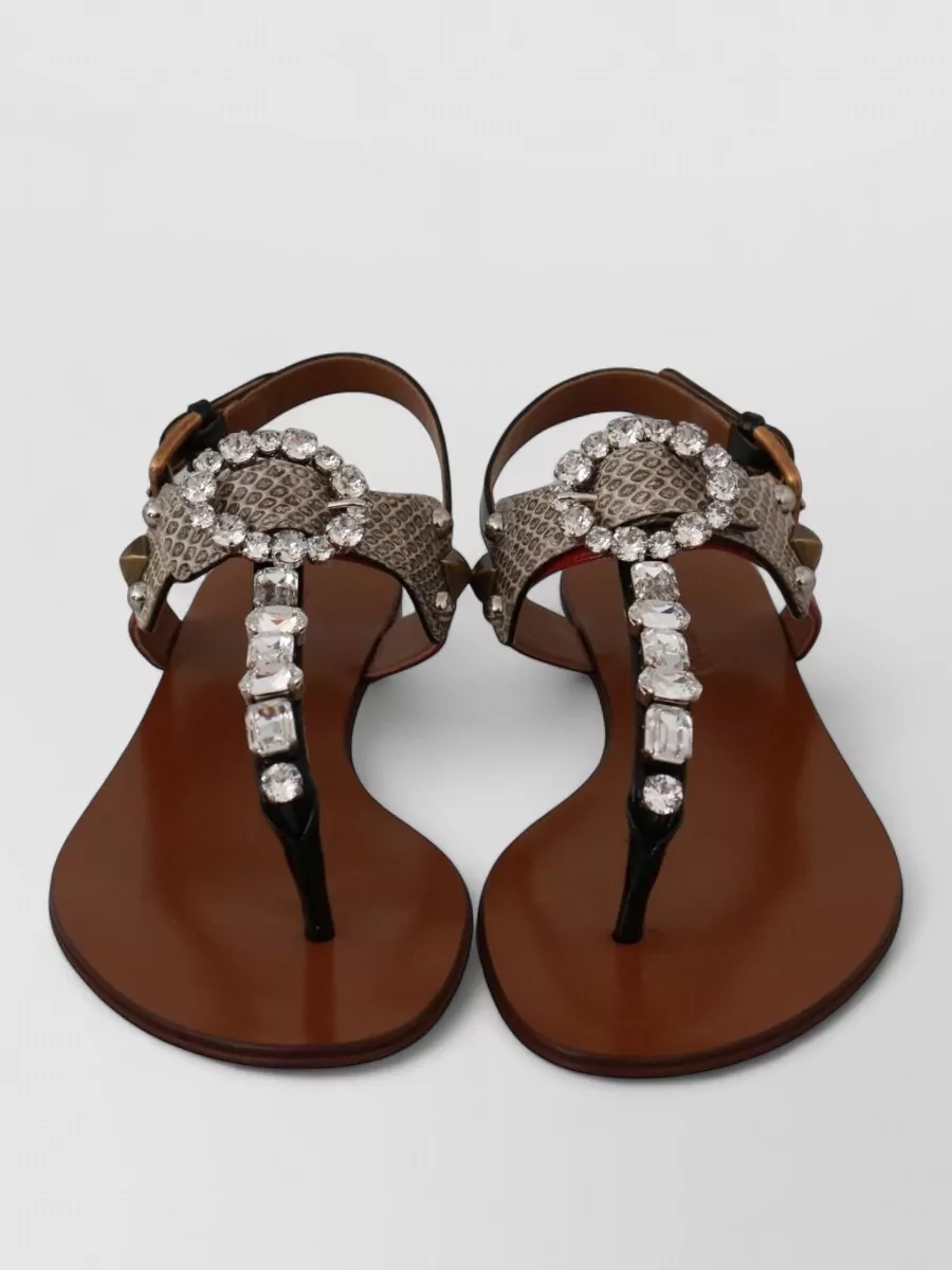 Dolce&Gabbana leather ayers crystal-embellished sandals